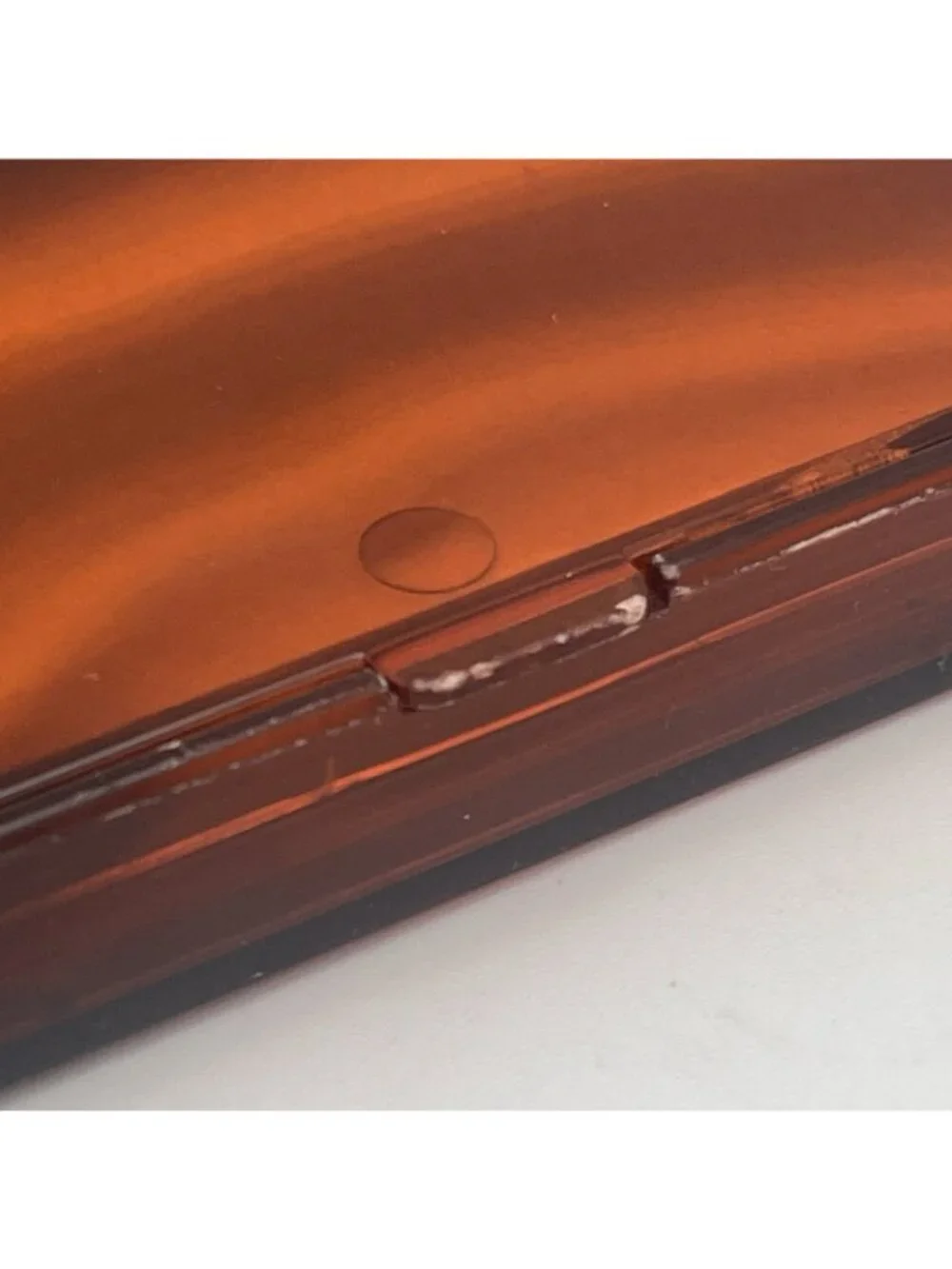 Vintage Brown Lucite Large Compact Mirror 2 Sides Magnification and Normal